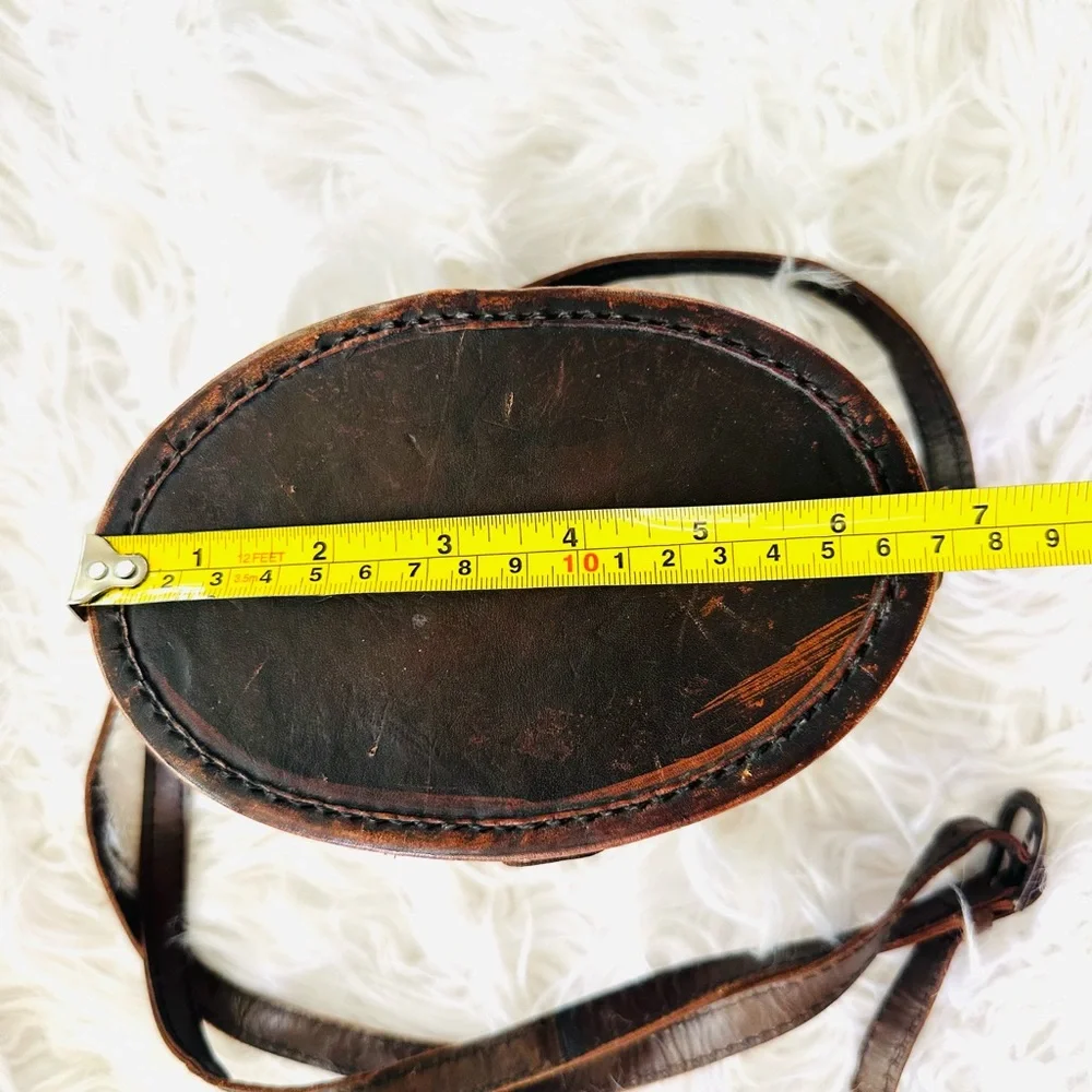 Vintage Leather Covered Miniature Bow Box Purse Boho Bag - Picture 5 of 8